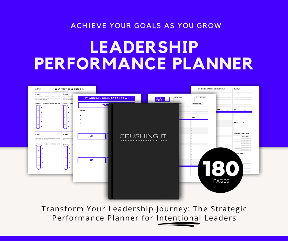 Leadership Planner - Annual Planner for high achieving leaders with structured planning, tracking and reflection tools.