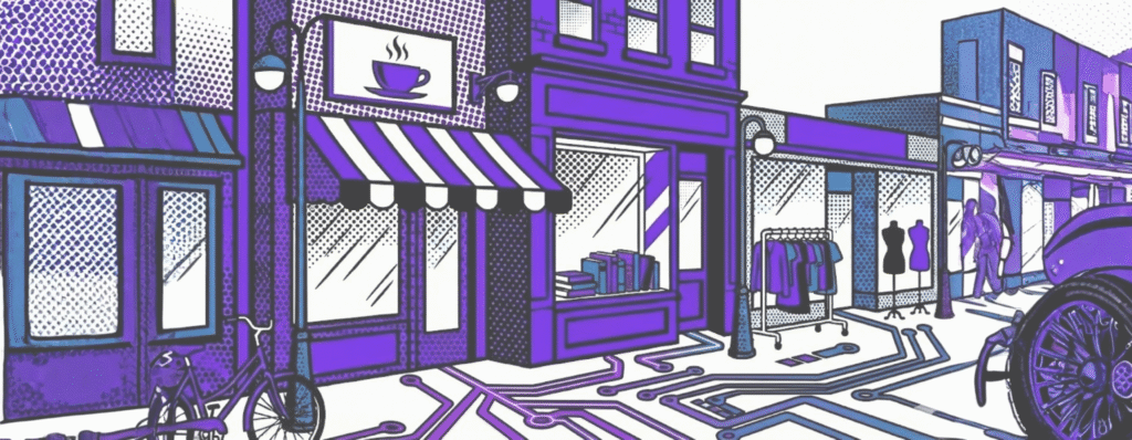 Small businesses impacted by AI infiltrating various aspects of business - even for brick-and-mortar business. Reviewing AI adoption strategy and automation tools to improve operational efficiency and competitive positioning -- decorative banner image