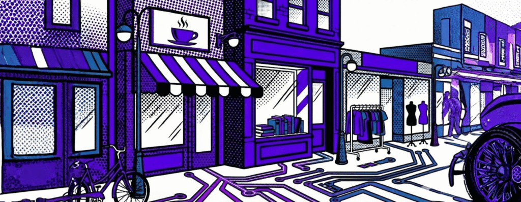 Small businesses impacted by AI infiltrating various aspects of business - even for brick-and-mortar business. Reviewing AI adoption strategy and automation tools to improve operational efficiency and competitive positioning -- decorative banner image